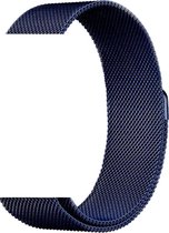 Geschikt voor Samsung Galaxy Watch / Gear S3 bandje Donker Blauw Series 45/46 mm - Milanees Polsband Luxe Milanese Loop - Roestvrij staal - Magneet Sluiting