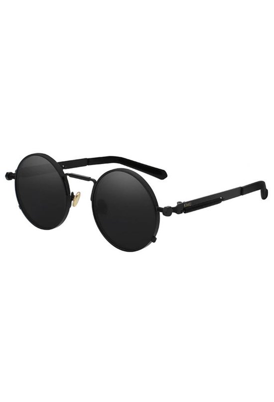 Lunettes de soleil rondes KIMU noir hipster - lunettes rondes rétro vintage steampunk
