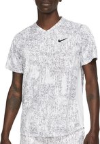 Nike Court Dri-FIT Victory Printed  Sportshirt - Maat M  - Mannen - wit/zwart