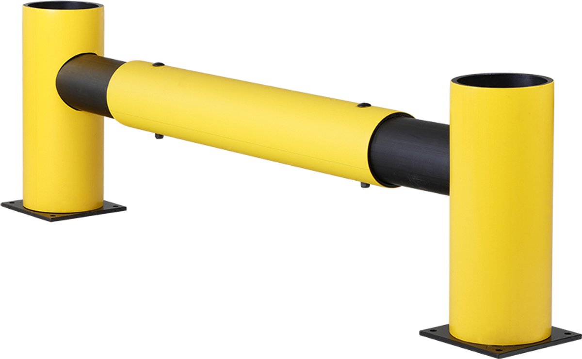 Modulaire verkeersbarrière "Charlie" - Geel/Zwart - Begin/eindpaal