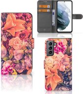 Flipcase Geschikt voor Samsung Galaxy S21 FE Telefoon Hoesje Cadeau voor Moeder Bosje Bloemen