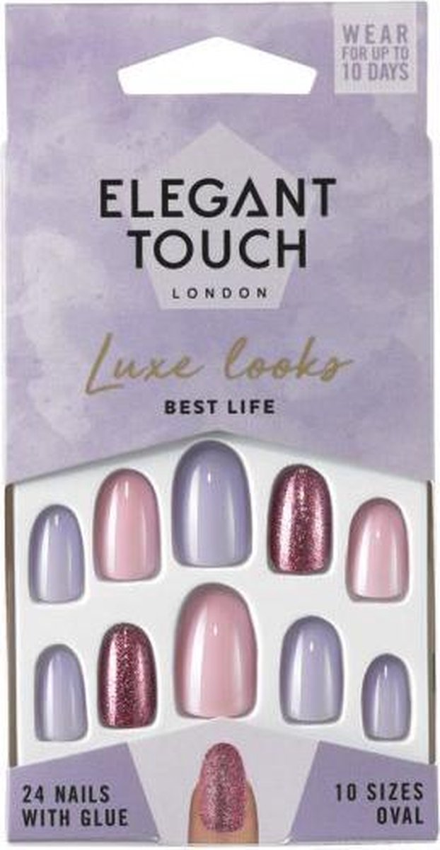 Elegant Touch Best Life Nails - Kunstnagels - Nagels - Press on nails - Plaknagels - Nepnagels - 24 stuks - Beste Kwaliteit