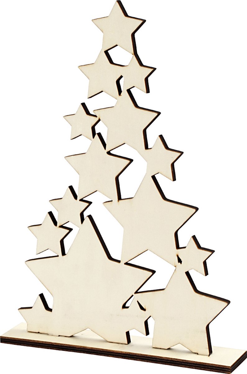 Creotime Sterrenkerstboom 29,8 X 21,5 Cm Naturel