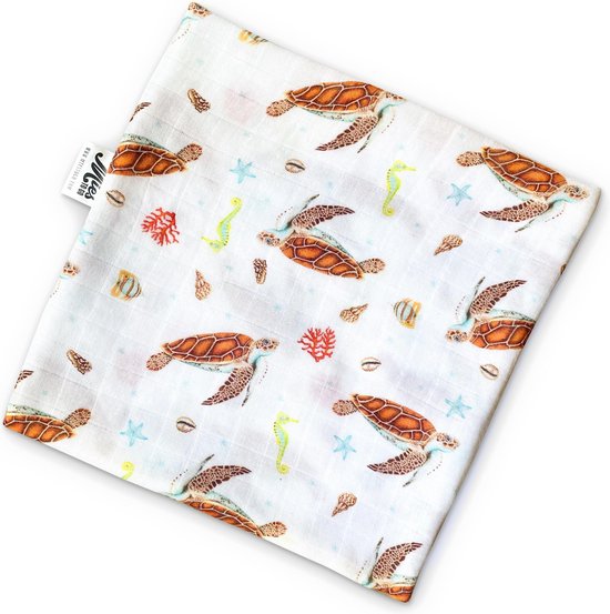 Mies To Go Hydrofiele doek XL zeeschildpad print