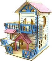 Hamster Villa hout - blauw roze