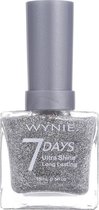 Wynie - Nagellak 7 Days Ultra Shine Long Lasting - Transparant met zilveren glitters - 1 flesje met 15 ml inhoud - Nummer 705