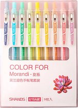 Set van 9 verschillende kleuren gelpennen - lichte pasteltinten/sweet