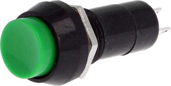 schakelaar - 12mm - AC - SPST NO - Groen |