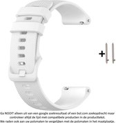 Wit Siliconen Sporthorlogebandje voor (zie compatibele modellen) 22mm Smartwatches van Samsung, LG, Seiko, Asus, Pebble, Huawei, Cookoo, Vostok en Vector – Maat: zie maatfoto – 22