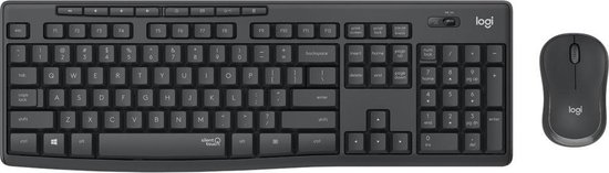 Logitech MK295 Silent Draadloze Toetsenbord en Muis Zwart QWERTY