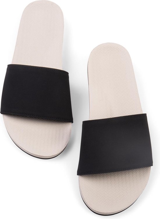 Indosole Dias couleur Combo Slippers - Sable/ Zwart - Taille 39/40