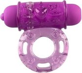 Vibrating Bullet Ring - Purple - Cock Rings -