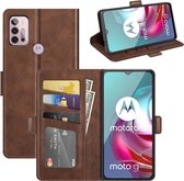 Motorola Moto G30 / G20 / G10 hoesje - MobyDefend Luxe Wallet Book Case (Sluiting Zijkant) - Bruin - GSM Hoesje - Telefoonhoesje Geschikt Voor: Motorola Moto G30 / Moto G20 / Moto