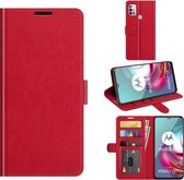 Motorola Moto G30 / G20 / G10 hoesje - MobyDefend Wallet Book Case (Sluiting Achterkant) - Rood - GSM Hoesje - Telefoonhoesje Geschikt Voor: Motorola Moto G30 / Moto G20 / Moto G10