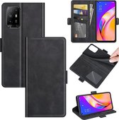 Oppo A94 hoesje - MobyDefend Luxe Wallet Book Case (Sluiting Zijkant) - Zwart - GSM Hoesje - Telefoonhoesje Geschikt Voor: Oppo A94