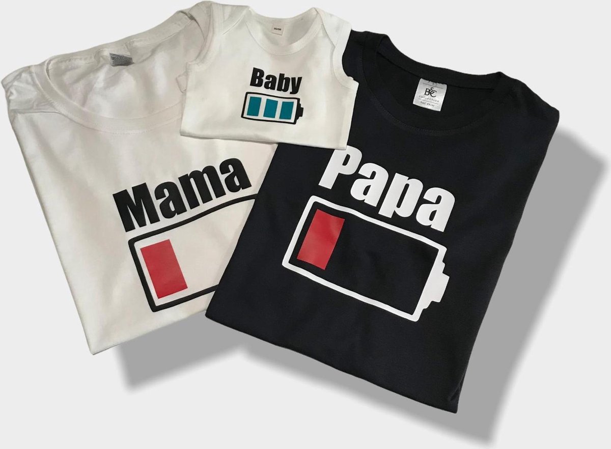 Set t-shirt mama, papa en romper rompertje voor baby | bol.com