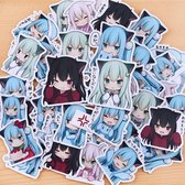 Mix van  40st Unieke Cute Neko Anime Cartoon Stickers