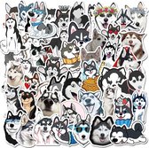 Mix van 50st Husky Honden Cartoon Stickers