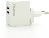 LDNIO A2203 2.4A 2 Port Auto ID Travel Charger - Wit