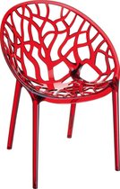 Alterego Moderne, rode transparante stoel 'GEO' uit kunststof
