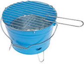 Barrel Barbecue Grill - Blauw of rood - Metaal - 27 x 23 cm - handig voor op reis - picknick - balkon - bbq