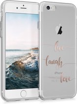kwmobile telefoonhoesje voor Apple iPhone SE (2022) / SE (2020) / 8 / 7 - Hoesje voor smartphone - Live Laugh Love design
