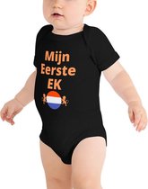 Mijn Eerste EK Rompertje - EK2021 Baby Rompertje - Zwart Oranje - Nederland  - Maat 3-6m