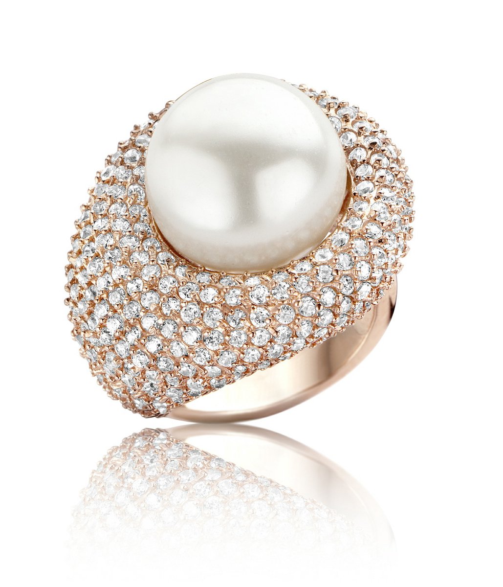 Orphelia Ring Rood verguld Parel Zirconium Zilver 925 R-13447/58