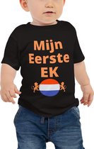 Mijn Eerste EK T-Shirt - EK 2021 Baby Shirt - Zwart Oranje - Nederland - EK Shirt -  Maat 6-12m