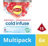 Lipton Pomegranate & Hibiscus Cold Infuse - 6 x 15 zakjes - Voordeelverpakking