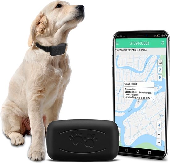 SAMA Direct™ Huisdier GPS Tracker- Zonder abonnement - lange batterijduur - Kat - Hond - Zwart - Waterdicht - Track & Trace Volgsysteem - SAMA Direct