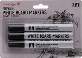 White board marker zwart 3st - white board - school bord stiften - marker stift - 3stuks - zwart -