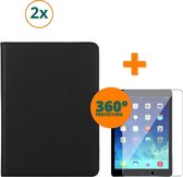 Fooniq Boek Hoes Zwart 2x + Screenprotector 2x - Geschikt Voor Apple iPad Mini 5