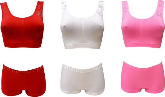 Ensemble de sous-vêtements Sweet Angel 3 boxers avec top taille unique