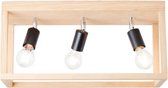 BRILLIANT lamp, Nerea plafondlamp 3-vlams geolied eikenhout, hout/metaal, 3x A60, E27, 15W, normale lampen (niet meegeleverd), A++