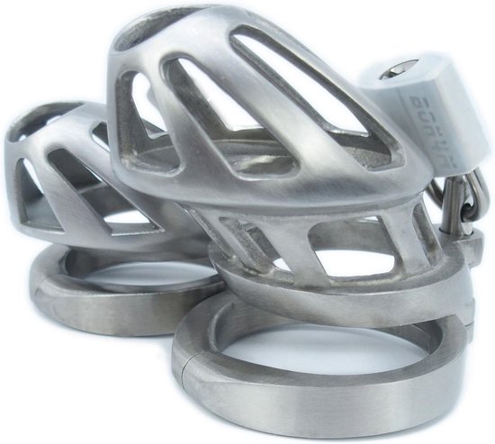 BON4Mplussmall Hinged Optimal Male Chastity Package in Stainless Steel ...