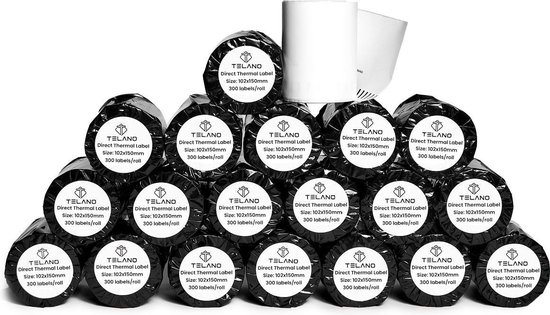 Telano® 20 Stuks Zebra Compatible Labels Wit 102 X 150mm 300 Labels Per Rol 8763