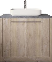 Badplaats - Badkamermeubel Kansas 90cm - Hout look - Badmeubel met waskom