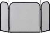 haardscherm gaas - 3 panelen - open haard - vonkenscherm - 52,5 x 97 cm - staal