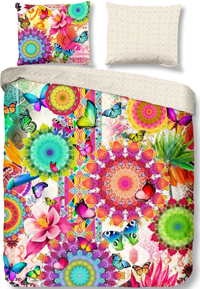 HIP Dekbedovertrek "mandala's, bloemen en vlinders" - Multi - (240x200/220 cm) - Katoen Satijn