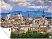 Tuinschilderij Rome - Uitzicht - Italië - 80x60 cm - Tuinposter - Tuindoek - Buitenposter