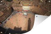 Vue aérienne de la place de la ville italienne Piazza Del Campo à Sienne Affiche de jardin 60x40 cm - petit - Toile de jardin / Toile d'extérieur / Peintures pour l'extérieur (décoration de jardin)
