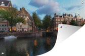 Tuindecoratie Wolken boven de Prinsengracht van Amsterdam - 60x40 cm - Tuinposter - Tuindoek - Buitenposter