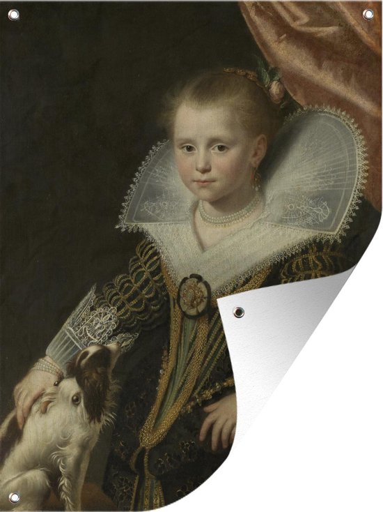 Affiche de jardin - Toile de jardin - Posters de jardin à l'extérieur - une fille, connue sous le nom de 'La princesse' - Peinture de Paulus Moreelse - 90x120 cm - Jardin