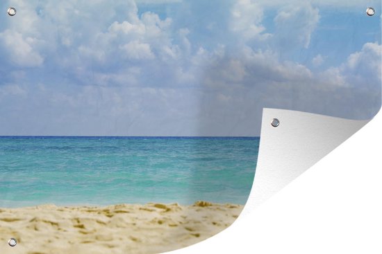 Tuindecoratie Uitzicht op de oceaan in Playa del Carmen in Mexico - 60x40 cm - Tuinposter - Tuindoek - Buitenposter