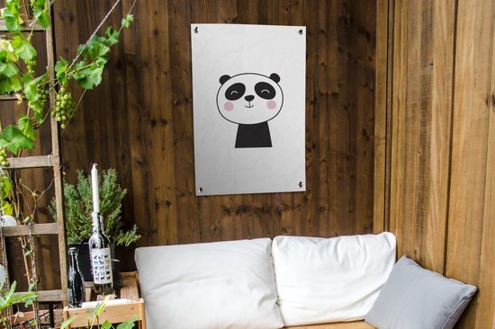 Illustration panda sur fond blanc affiche de jardin toile en vrac 60x90 cm - toile de jardin / toile d'extérieur / Peintures pour l'extérieur (décoration de jardin)