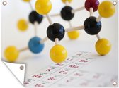 Muurdecoratie buiten Moleculen op het periodiek systeem - 160x120 cm - Tuindoek - Buitenposter