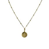 Silventi 9SIL-21429 Zilveren Ketting met Hangertje - Dames - Ster - 13 mm Doorsnee - Zirkonia - Ankerschakel met Bolletjes - 40 + 2,5 + 2,5 cm Zilver - Golg Plated (Verguld/Goud op