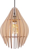 CoolCuts Fistic Hanglamp - Licht Hout Kleur -Modern Design Lamp - Handgemaakt Houten Lampen - Verlichting - Ø 27.5 cm - Hout - Voor woonkamer, eetkamer & slaapkamer - Compleet En In Elkaar Ge