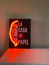 Decoratieve Wandlamp van canvas en neon glas